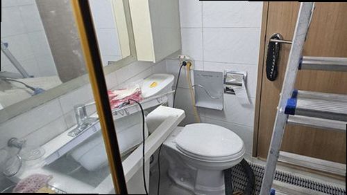 효행구 누수탐지 배관 점검과 부분 보수 후 건조된 욕실 바닥