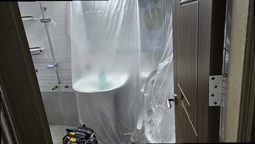 충남 누수탐지 당진시 읍내동 상가 1층 화장실 벽면 시공 후기 사진